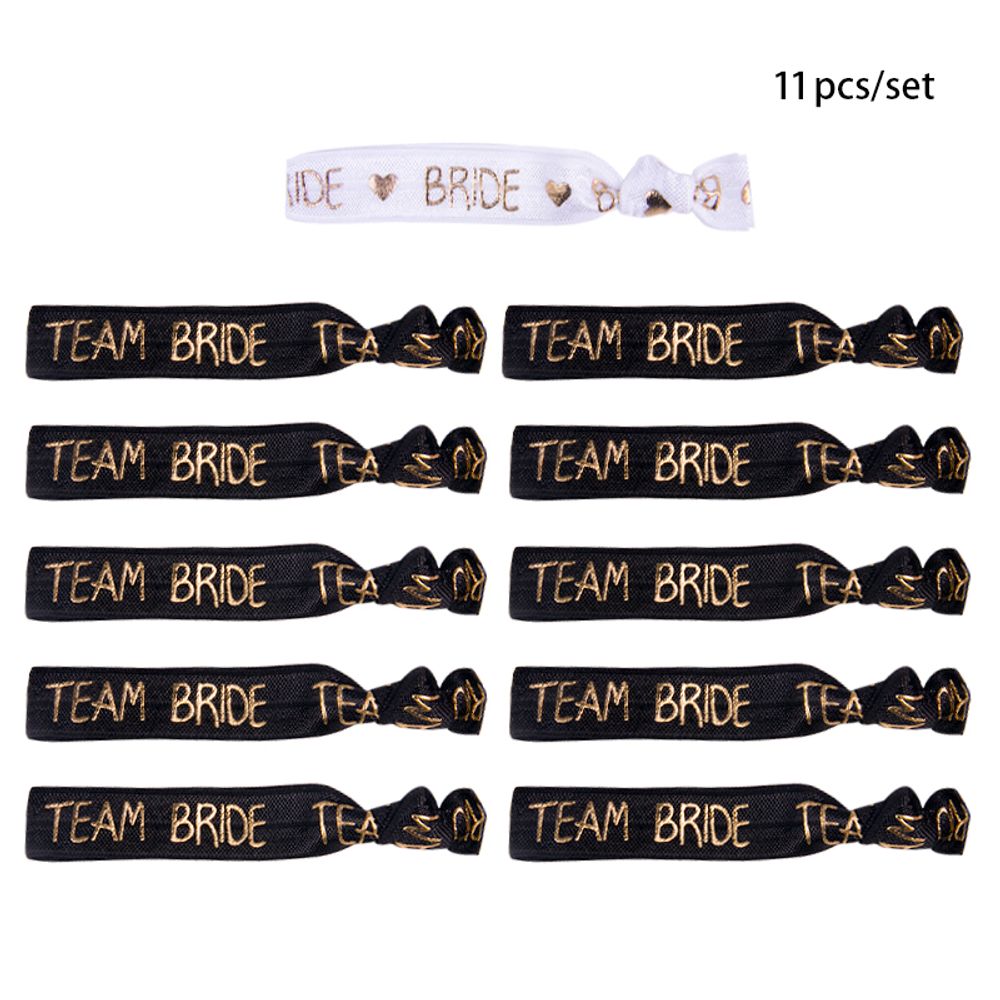 6/11pcs Team Bride Bracelets Bachelorette Party Favors Wristbands Bracelets Bride Tribe Hair Ties Bachelorette Party Supplies