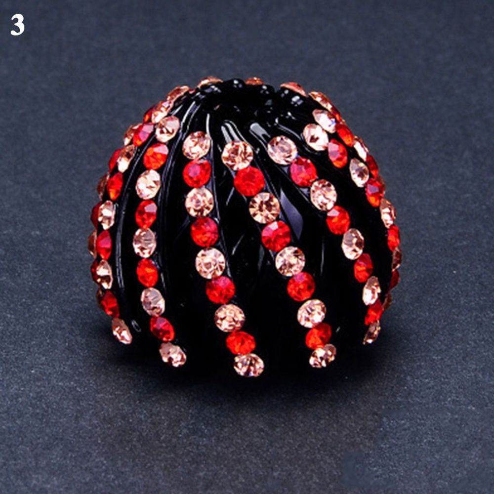 Women Bun Crystal Hair Claw Fashion Female Ponytail Headwear Horsetail Buckle Hair Clip Bird Nest Expanding Hair Accessories