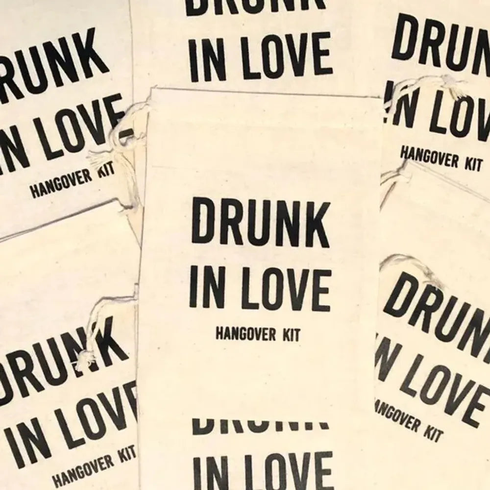 5pcs Drunk in love Hangover Kit bags Bachelorette hen Party bridal shower bride to be Engagement wedding table decoration gift