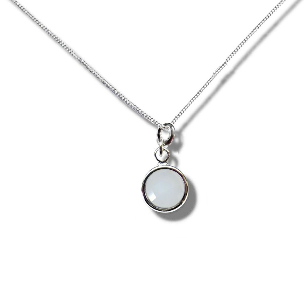 June Birthstone Necklace - white