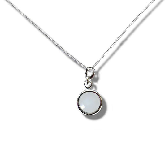 June Birthstone Necklace - white