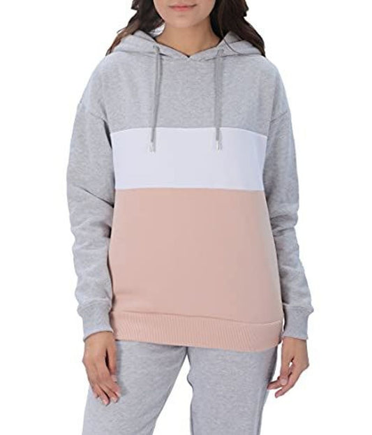 Ladies Block Hoodie S GREY