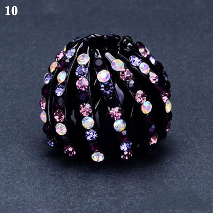 Women Bun Crystal Hair Claw Fashion Female Ponytail Headwear Horsetail Buckle Hair Clip Bird Nest Expanding Hair Accessories