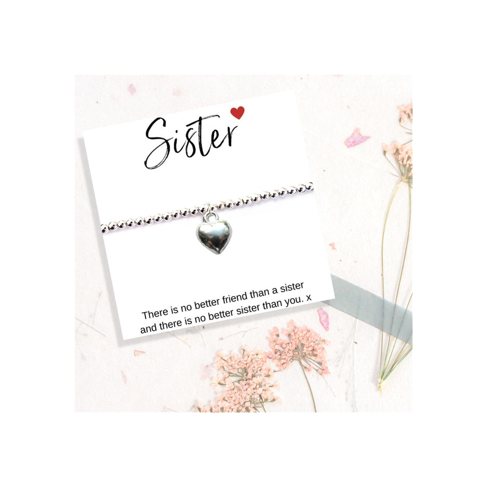 Stretch Beaded Bracelet & Sister Message Card