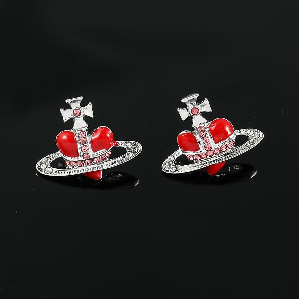 Disney Alice in Wonderland the Red Queen Earrings Sparkling Earrings Multicolor Jewelry for Women Jewellery Birthday Gifts