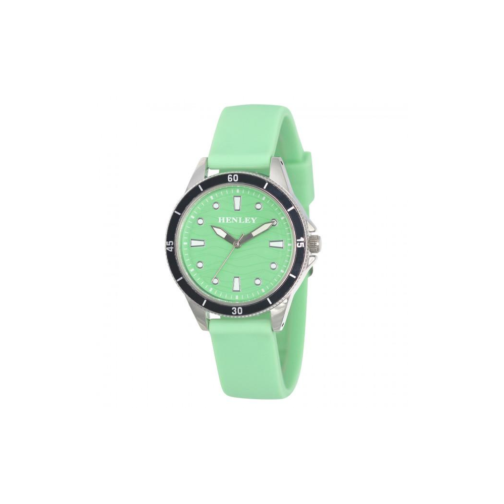 Henley Ladies Wave Green Dial with Green Rubber Strap Watch H06176.11