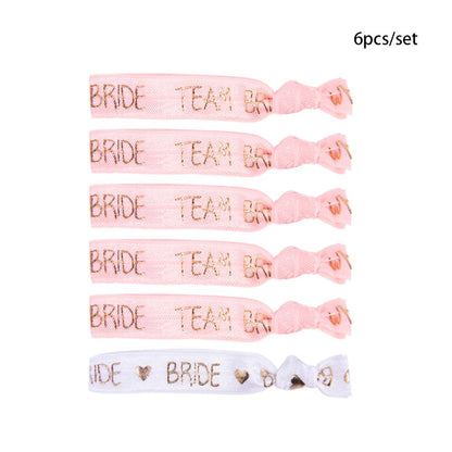 6/11pcs Team Bride Bracelets Bachelorette Party Favors Wristbands Bracelets Bride Tribe Hair Ties Bachelorette Party Supplies