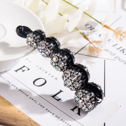 Rhinestone Barrette Hair Claws Hairpin Banana Vintage Hair Clips Hair Accessories For Women Shinning Ponytail Crystal Headwear