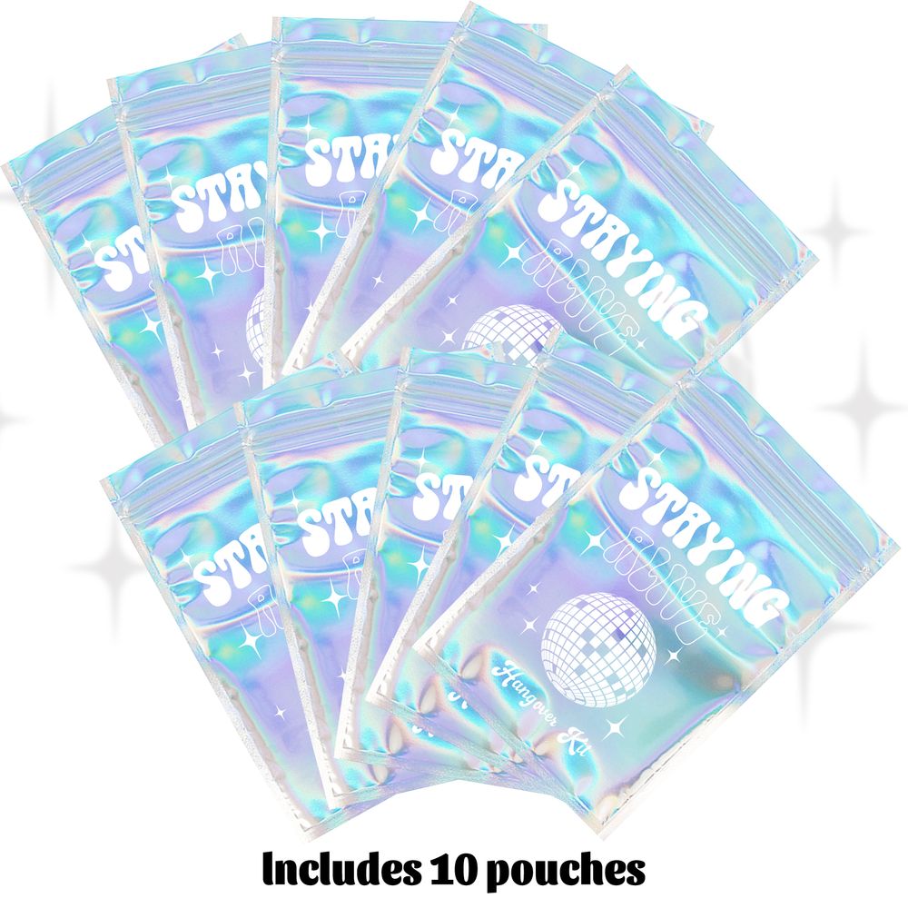 Stayin Alive  Hangover Bags Recovery Kit 10pcs for Bachelorette Disco Dancing Party