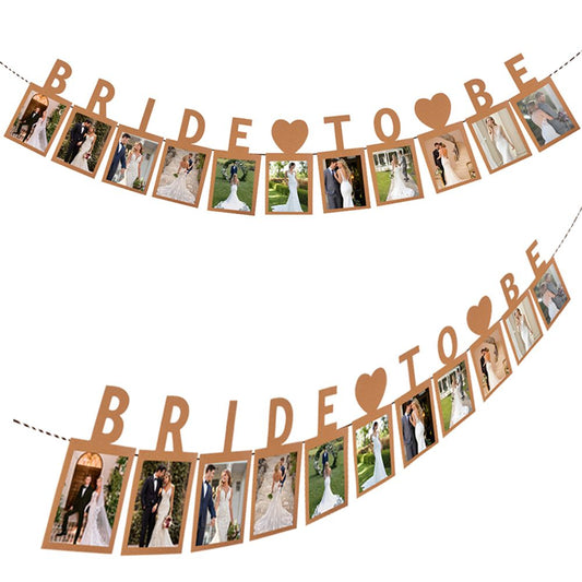 Bridal Shower Party Photo Frame Banner Bride To Be Photo Display Photo Frame Wedding Supplies Bachelorette Party Garland Flags