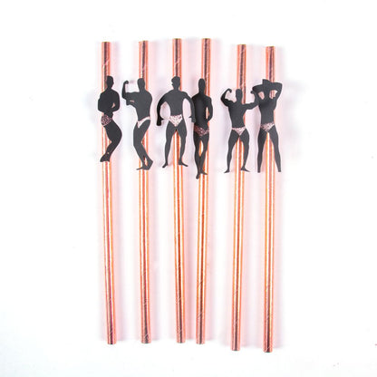 24pcs Bridal Shower Bachelorette Party Paper Straws Wedding Decoration Hen Night Party Birthday Supplies Team Bride To Be Gift