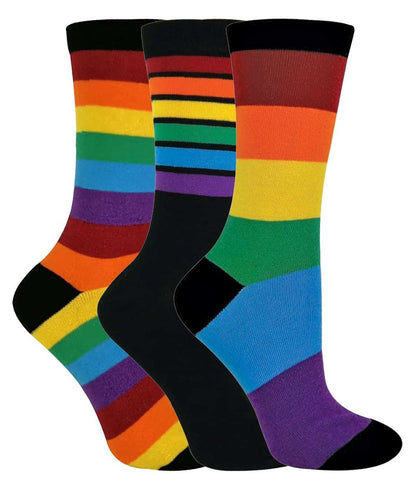 3 Pairs Ladies Rainbow Socks