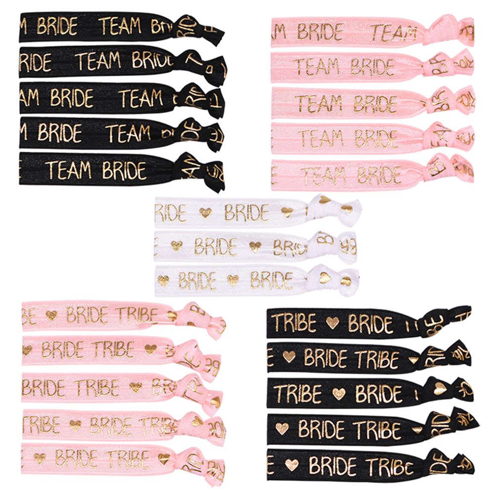 6/11pcs Bachelorette Party  Wristbands Team Bride Bracelet Bride To Be Decoration Hen Party Wedding Supplies Hair Ties