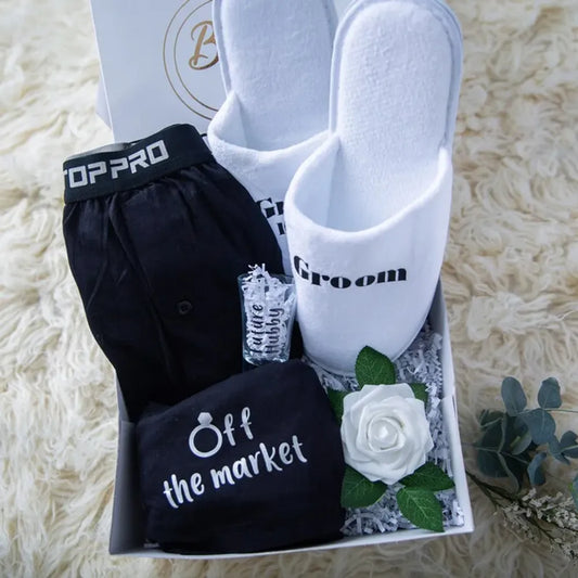 Groom to be Future hubby slippers Off the market Boxer Brief Wedding engagement bachelor party bridal shower decoration Gift bag