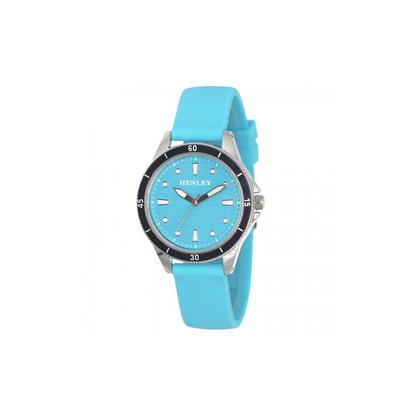 Henley Ladies Wave Blue Dial with Blue Rubber Strap Watch H06176.6