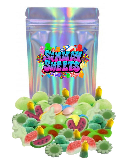 1kg Green Pick n Mix Sweets Assortment Baby Shower Candy