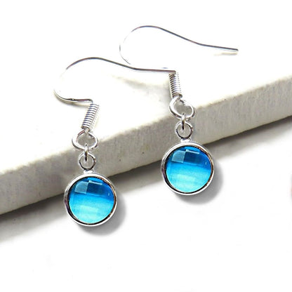 December Birthstone Drop Earrings - teal