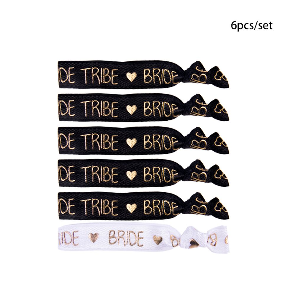 6/11pcs Team Bride Bracelets Bachelorette Party Favors Wristbands Bracelets Bride Tribe Hair Ties Bachelorette Party Supplies