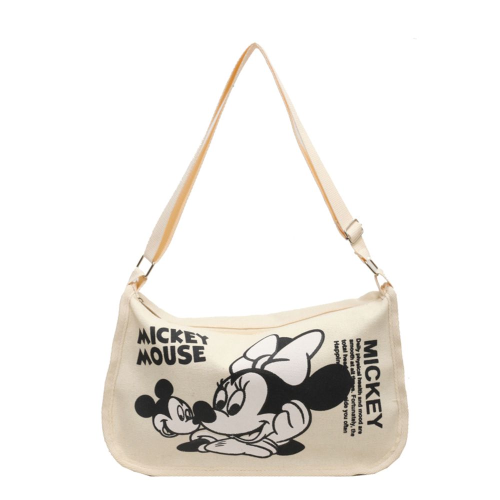 MINISO Disney Serie Cartoon Canvas Bag Large Capacity Handbag Snoopy Shoulder Bag Women Crossbody Bag Adjustable Shoulder Straps