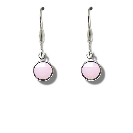 October Birthstone Drop Earrings - pale pink