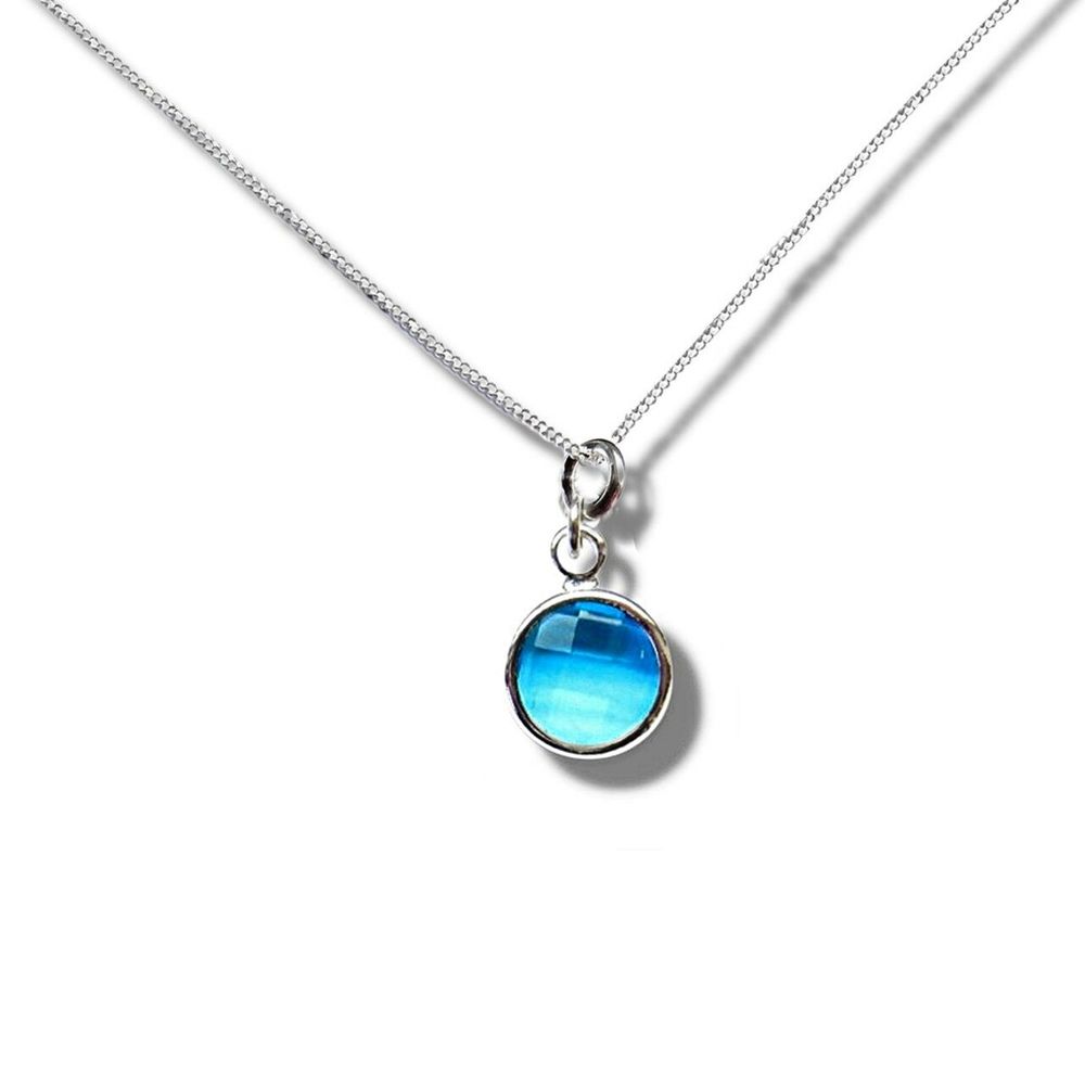 December Birthstone Necklace - teal