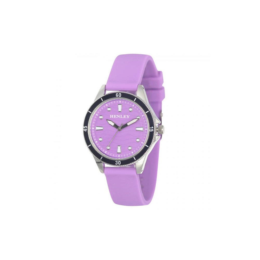 Henley Ladies Wave Lilac Dial with Lilac Rubber Strap Watch H06176.7