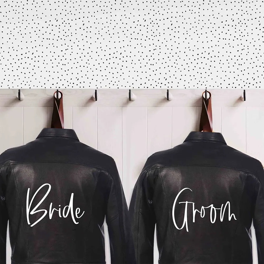 Bride groom Heat Transfer Iron on Decal for Newlywed Just married wedding Honeymoon travel bridal shower denim Jacket shirt