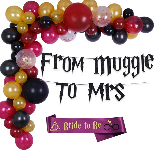 Magic Wizard Bachelorette Party Decorations - From Muggle to Mrs Bridal Shower Banner Party Supplies