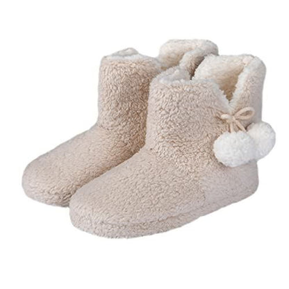 TEDDY BOOT SLIPPERS L NAT