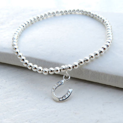 Silver Beaded Mini Charm Bracelet