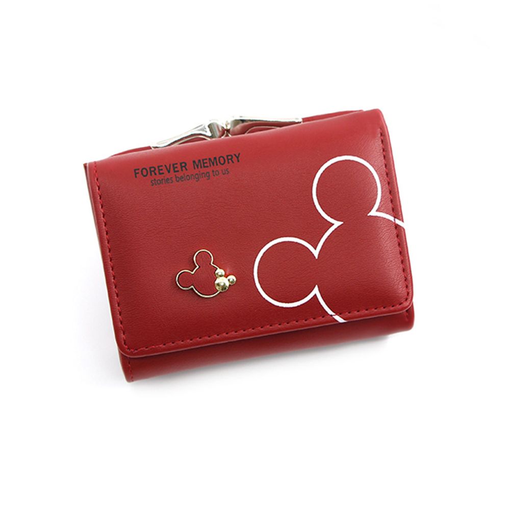 Disney Cartoon Mickey Mouse Wallet for Women's PU Leather Coin Purse Woman Mini Short Wallets Girls Bags Fashion Accessories