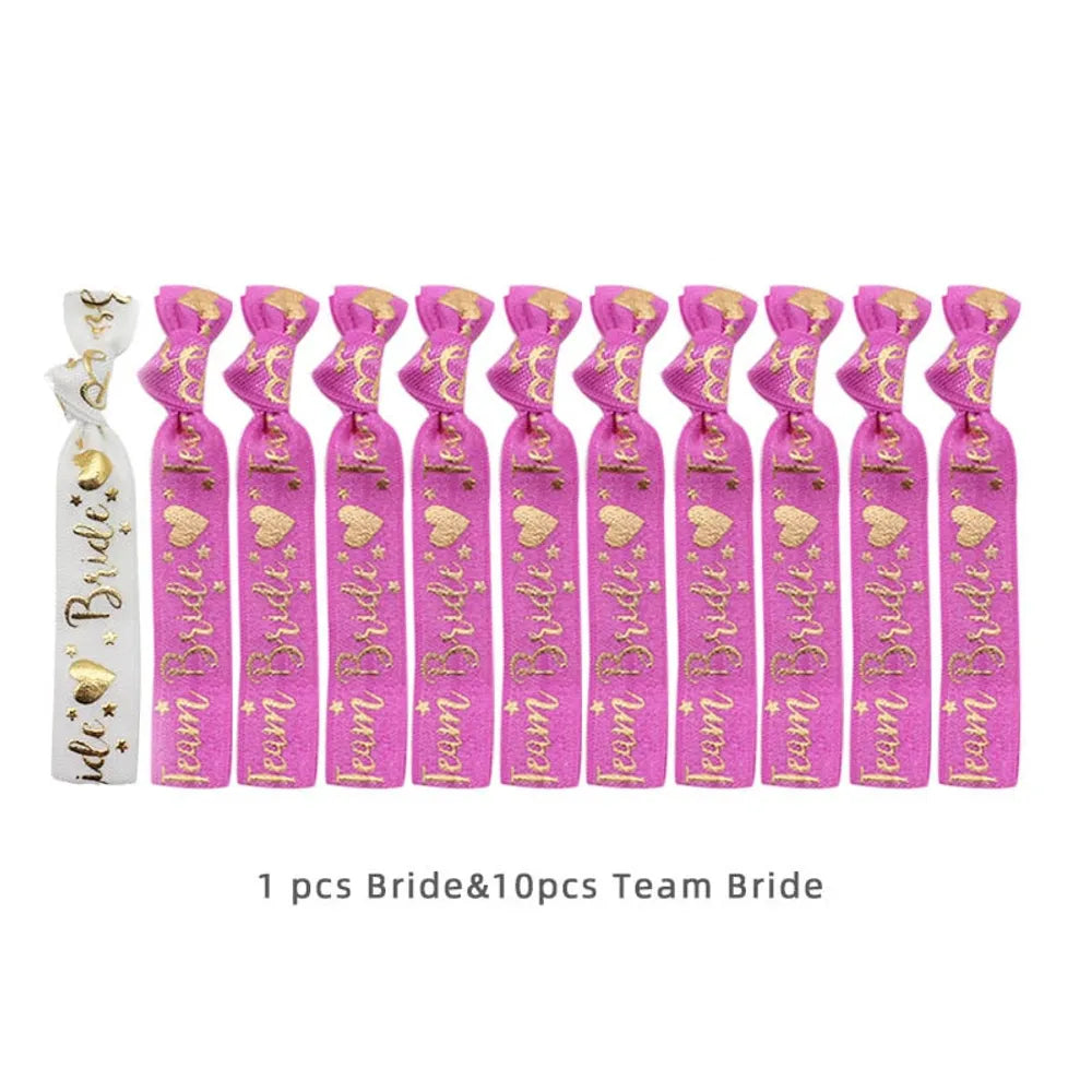 11pcs Team Bride Bracelet Bride To Be Wedding Decoration Accessories Hen Party Wedding Bridal Shower Bachelorette Party Supplies