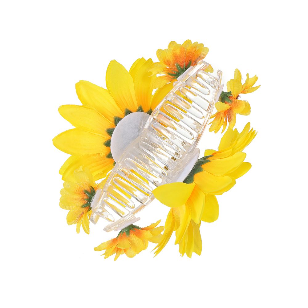 Simulated Sunflower Flower Hair Claws Hair Clip Women Holiday Fashion Ponytail Hairpin Hair Accessories