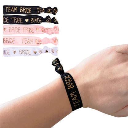 6/11pcs Team Bride Bracelets Bachelorette Party Favors Wristbands Bracelets Bride Tribe Hair Ties Bachelorette Party Supplies