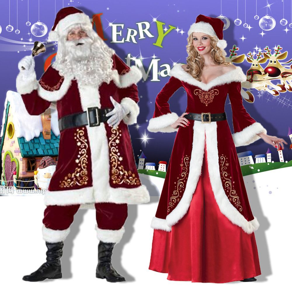 Couples Christmas Santa Claus & Mrs Santa outfits Up to 5XL Plus Size