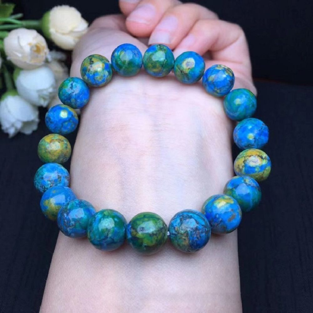 Azurite Bead Bracelet Accessories Diy Handmade Fashion Couples Stone Mineral Yoga Bracelets Elastic Rope Jewellery