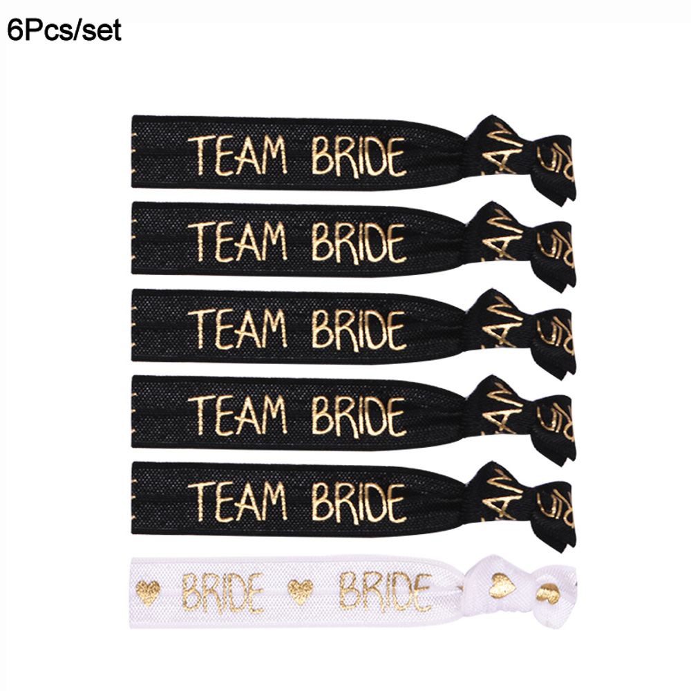 6/11pcs Bachelorette Party  Wristbands Team Bride Bracelet Bride To Be Decoration Hen Party Wedding Supplies Hair Ties