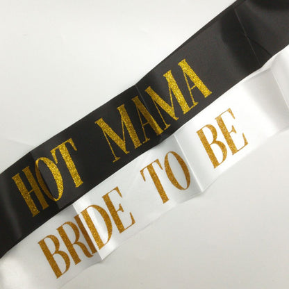 7pcs/set Team Bride Bachelorette Party shoulder strap Bride To Be Satin Sash Decoration Accessories Party Wedding Bridal Supplie