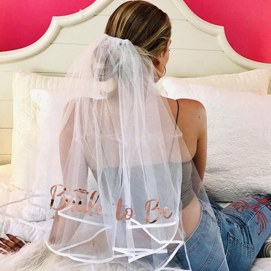 Two Layers White Wedding Bridal Veil With Comb Short Bride To Be Veil Tulle For Bridal Shower Bachelorette Hen Party Decoration