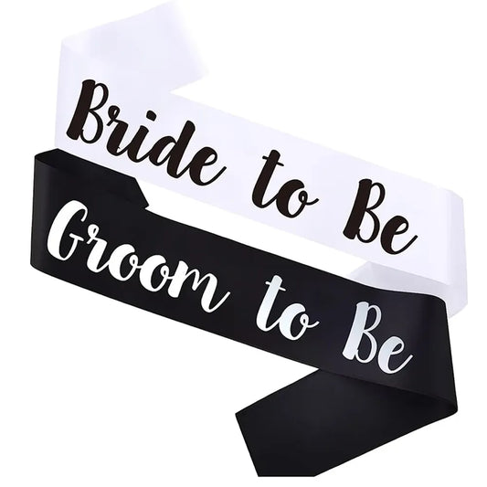 Groom Bride to Be Sash Bridal Shower Bachelor Bachelorette Party Wedding Engagement Just Married decoration Newlywed couple Gift