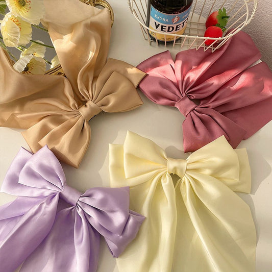 4 hair clips Women's bow back head curling hair clips spring clip hair accessories