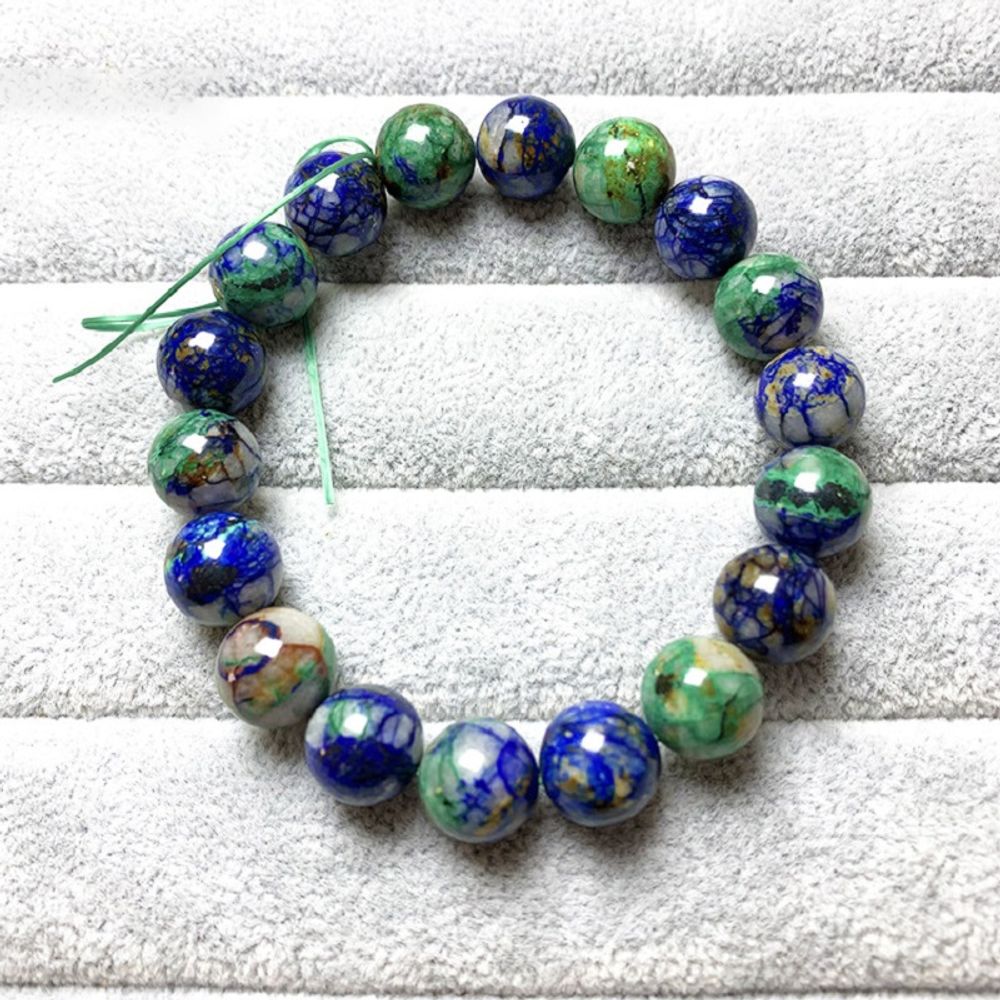 Azurite Bead Bracelet Accessories Diy Handmade Fashion Couples Stone Mineral Yoga Bracelets Elastic Rope Jewellery