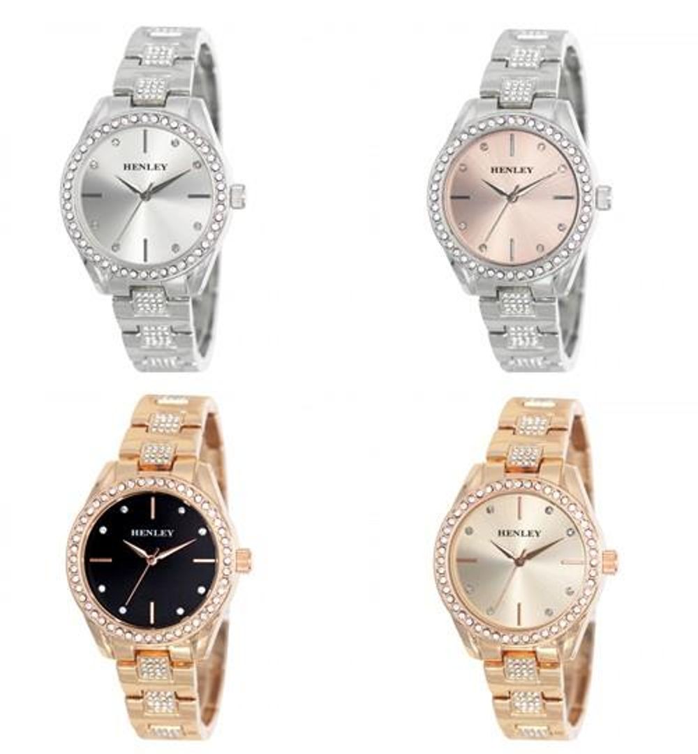 Henley Ladies Bling Dial Bracelet Watch H07324 Available Multiple Colour