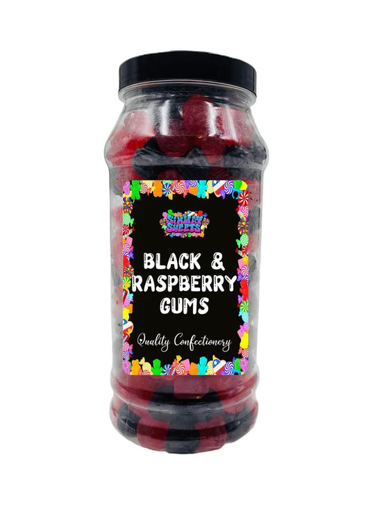 Black & Raspberry Gums Jelly Gummy Retro Sweets Gift Jar