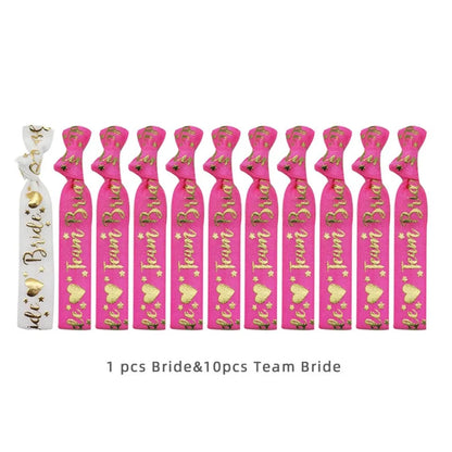 11pcs Team Bride Bracelet Bride To Be Wedding Decoration Accessories Hen Party Wedding Bridal Shower Bachelorette Party Supplies