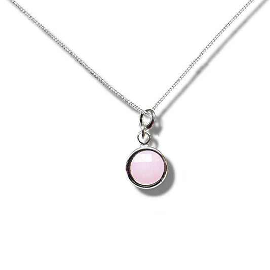 October Birthstone Necklace - pale pink