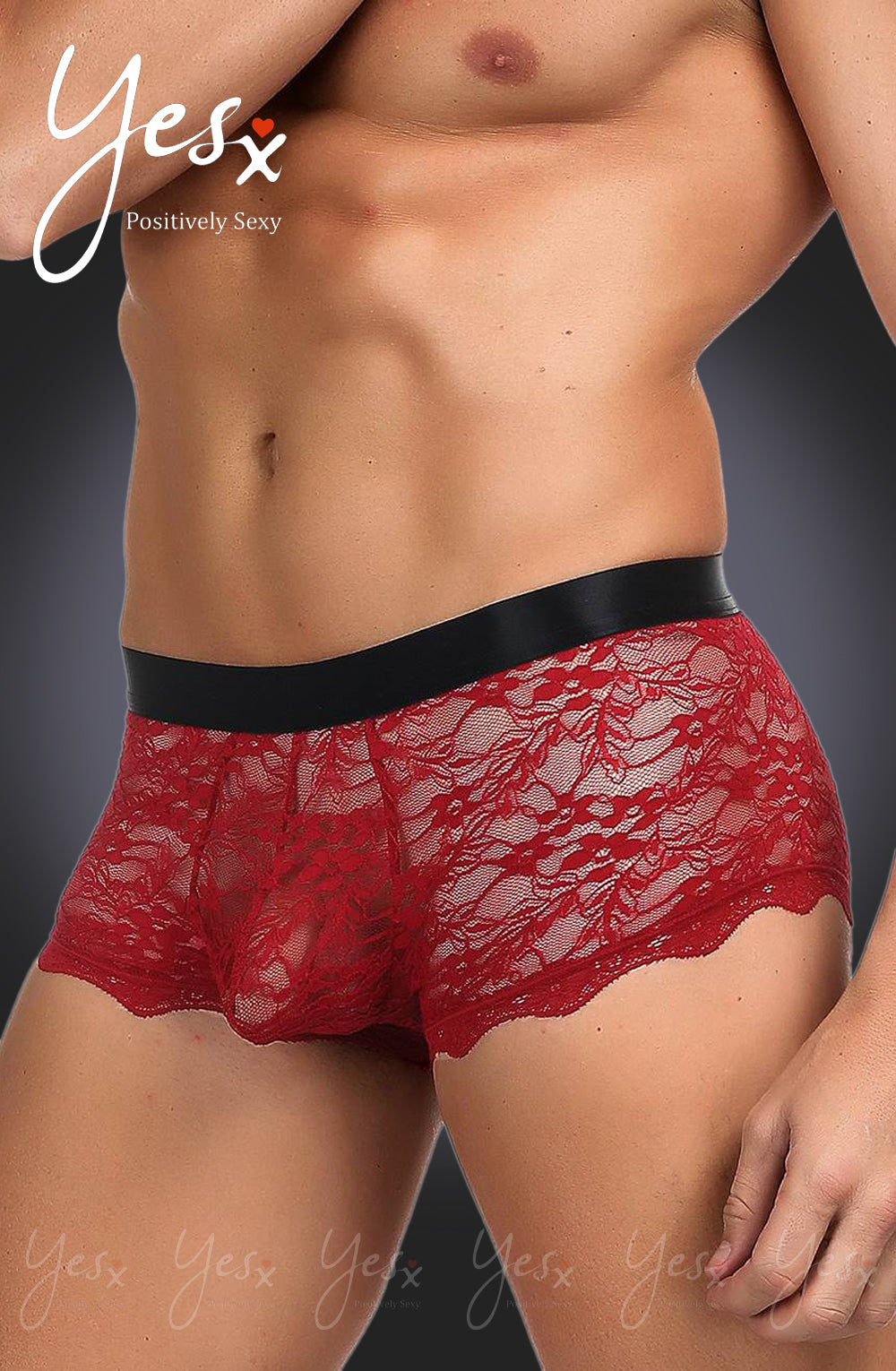 YesX YX976 Mens Boxer Brief Red/Black