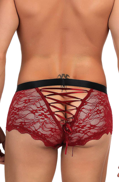 YesX YX976 Mens Boxer Brief Red/Black