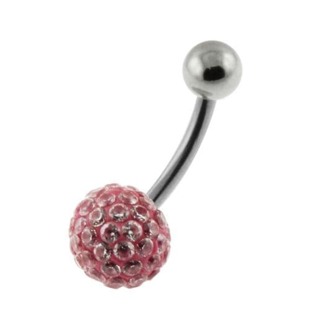 Multi Crystal Genuine CZ Belly Bar