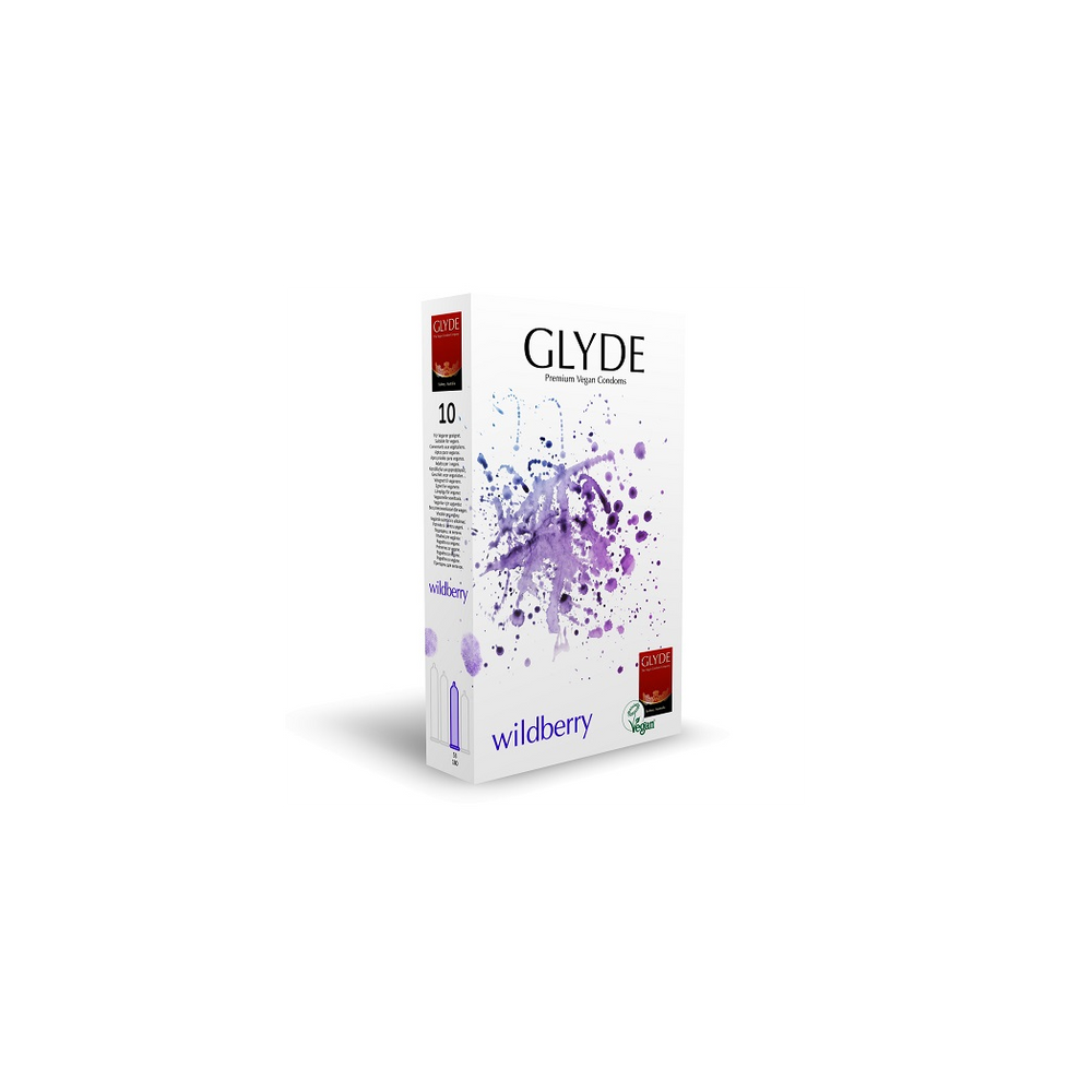 Glyde Ultra Wildberry Flavour Vegan Condoms 10 Pack